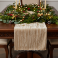 Tischläufer Samt Crushed Velvet Beige 25cm x 2m | Floristik21.de