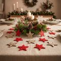 Weihnachtssterne zum Streuen Rot, Natur Holz 4cm 72 St | Floristik21.de