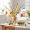 Mini Osterei zum Aufhängen gepunktet Gelb, Rot, Orange H4cm 24St | Floristik21.de