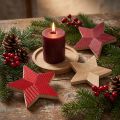 Sterne Holz Weihnachtssterne geriffelt Rot Natur 11cm 3 St | Floristik21.de