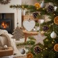 Weihnachtsanhänger Sterne Bäume Herzen Holz Deko Vintage Skandi Stil 6 Stück | Floristik21.de