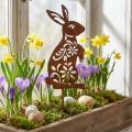 Gartenstecker Rost Hase Blumenmuster Gartendeko Ostern 9×15cm | Floristik21.de