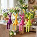 Polyresin Osterhasen Kantenhocker beflockt 28 cm Dekorationsfiguren Innenbereich | Floristik21.de