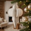 Weihnachtskugel Papier Wabendeko Zwiebel Weiß FSC Ø12cm | Floristik21.de