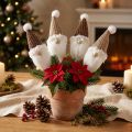 Dekostecker Wichtel Weiß Braun Winterzauber Weihnachten 4er-Set 4x11cm | Floristik21.de