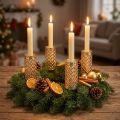 Goldene Stabkerzenhalter zum Stecken 22mm H10cm Vintage-Glamour 4er-Set | Floristik21.de