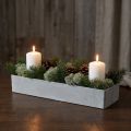 Dekoschale eckig Grau 32cm x 10,5cm H5cm | Floristik21.de