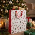 Papiertasche Geschenktüte Zuckerstangen 26×10×32cm 2St | Floristik21.de