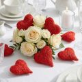 Sisalherzen Rot, Deko für Hochzeit, natürliche Sisalfasern, Valentinstag H7,5–9cm 16 St | Floristik21.de