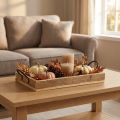 Holztablett mit Griffen Deko Tablett Natur Schwarz 35×22,5cm | Floristik21.de