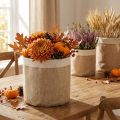 Übertopf Jute Stoffkörbchen Natur Utensilo Ø28cm H25cm 3St | Floristik21.de