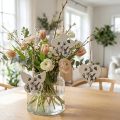 Dekohänger Herz Blume Schmetterling Weiß Natur 9cm 3St | Floristik21.de