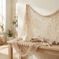 Makramee Netz Deko Creme Wanddekoration Maritim 85–90x100cm | Floristik21.de