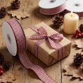 Geschenkband Karo Bordeaux 8mm-25mm 20m | Floristik21.de