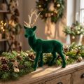 Hirsch stehend Dekofigur Grün Gold Tischdeko Advent 27cm | Floristik21.de