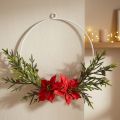Deko Kranz Weihnachtsstern und Nadelzweige künstlich Ø30cm | Floristik21.de