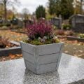 Blumenkasten Holz Übertopf Shabby Chic Grau 12,5×14,5×14,5cm | Floristik21.de