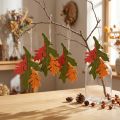Herbst Deko Anhänger Holz Laubblätter Eichenblatt 17cm 6St | Floristik21.de