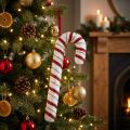 Deko Zuckerstange Weihnachten Rot Weiß Gestreift H34cm | Floristik21.de