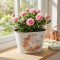 Pflanzgefäß, Dekotopf Rosen, Blumenschale L19cm H12,5cm | Floristik21.de