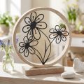 Metallblumen Tischdeko Holz Metall Frühlingsdeko H19cm | Floristik21.de