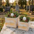 Pflanzschublade mit Griff Orange Weiß Holz 12/15cm 2er-Set | Floristik21.de