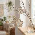 Deko Anhänger Holz Blume Herz Motiv Blumen 12cm 6 St | Floristik21.de