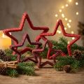 Stern zum Stellen Weihnachtsdeko Jute Rot 13/18cm 4St | Floristik21.de