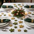 Streudeko Sterne Grün und Gold mit Glitter Tischdeko Weihnachten 4/5cm 40 St | Floristik21.de