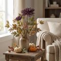 Künstliche Chrysantheme 2 Blüten Violett Ø5/11cm L70cm Deko-Highlight | Floristik21.de