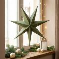 Stern Deko Weihnachtsstern Papier Jute Grün 60cm Fensterdeko | Floristik21.de