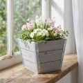 Blumenkasten Holz Übertopf Shabby Chic Grau 19x19x15,5cm | Floristik21.de