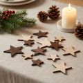 Deko Sterne Weihnachten Natur Braun Ø3,5–5,5cm 48er-Set für festliche Stimmung | Floristik21.de