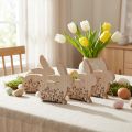 Osterhasen Holz Hasen sitzend Natur Braun 18,5×18cm 4 St | Floristik21.de