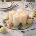 Durchgefärbte Stumpenkerzen Weiß 70x100mm 4er Set Hochzeit Deko Premium | Floristik21.de