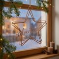 Sternanhänger “Adventszeit”, Weihnachtsdeko, Dekoring aus Metall Bronzefarben 32×20cm | Floristik21.de