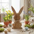 Holzhase sitzend, Mangoholz, Osterdeko Naturfarben H18,5cm | Floristik21.de