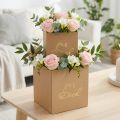 Geschenkbox „Für Dich“ Flowerbox eckig Beige 14/12cm 2er-Set | Floristik21.de