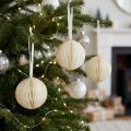 Wabenbälle Wabenkugeln Weihnachten Weiß Glitter Ø7cm 4St | Floristik21.de