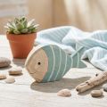 Holzfisch Deko Fisch zum Stellen Hellblau Natur 18×10cm | Floristik21.de