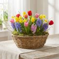 Blumenschale groß Pflanzkorb Reben Ø40cm H13cm Naturdeko Tischdeko Unikat | Floristik21.de