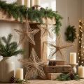 Stern Jute Natur Rustikaler Weihnachtsstern 30cm 4St | Floristik21.de