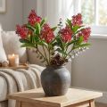 Künstliche Blumen Rot Skimmia japonica Skimmie 45cm 2St | Floristik21.de