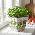 Kräutertopf, Übertopf mit Motiv, Pflanzgefäß H13cm B13,5cm | Floristik21.de