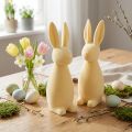 Deko Hase Deko-Osterhase – 2. Wahl – Beflockt Hellgelb H29,5cm 2 St | Floristik21.de