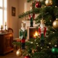 Nussknacker Anhänger Weihnachtsschmuck 4er-Set, Rot Grün Gold, 10cm | Floristik21.de