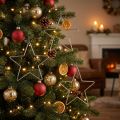 Deko Stern Weihnachten Silber Hängend Ø15cm 6er Set | Floristik21.de