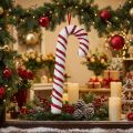 Deko Zuckerstange Weihnachten Schaufensterdekoration Rot Weiß Gestreift H51,5cm | Floristik21.de