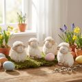 Osterdeko Schaf Keramik Deko Ostern Creme 9,5×6×9cm 4 St | Floristik21.de