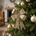 Schleife zum Hängen, Christbaumschmuck, Metalldeko Golden, Antik-Optik H23cm B16cm | Floristik21.de